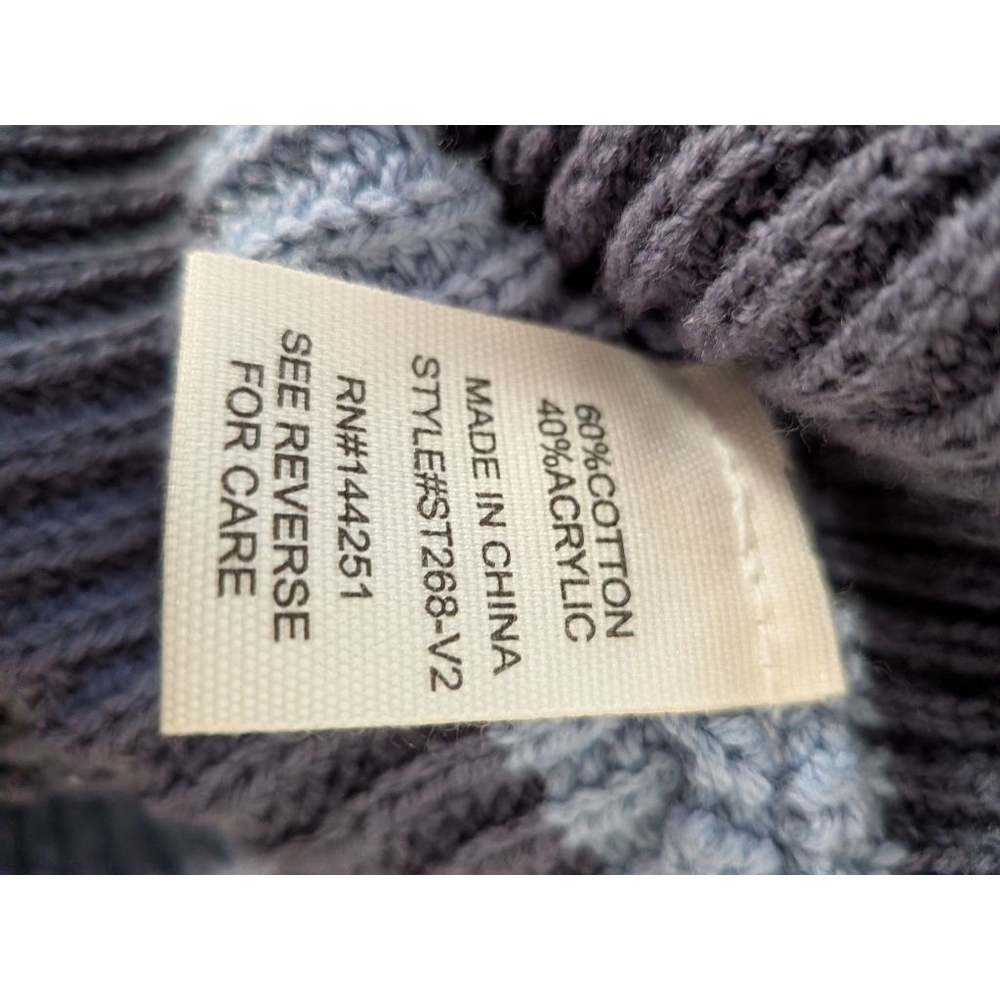 Women's Moon & Madison Colorblock Crew Neck Sweater L Blue White - Picture 7 of 7